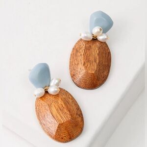 Noonday Salinas Earrings still on website for $60! Wood & Pearl Drop Earrings
